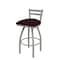 Holland Bar Stool Co 30" Low Back Swivel Bar Stool, Nickel Finish, Canter Bordeaux Seat 41130AN005 - alternate 1